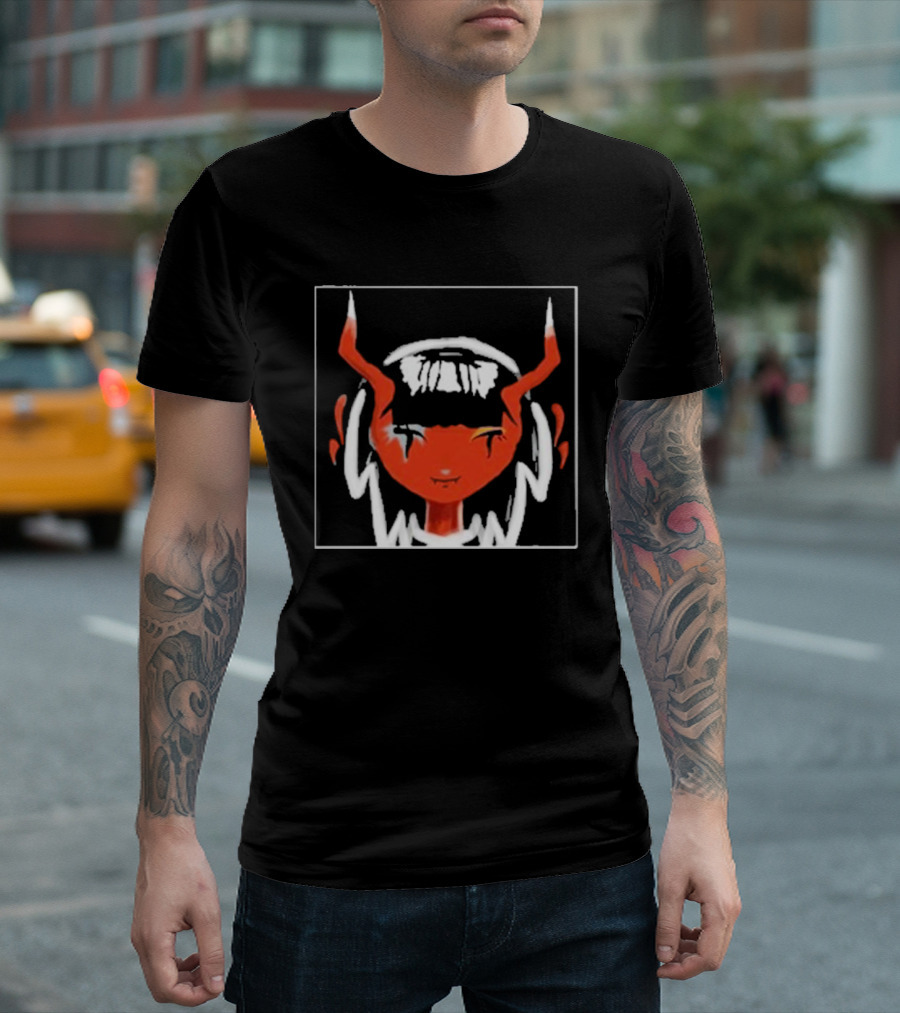 Meowskulls IRL Red Masked Character with Horns and Headphones T-Shirt