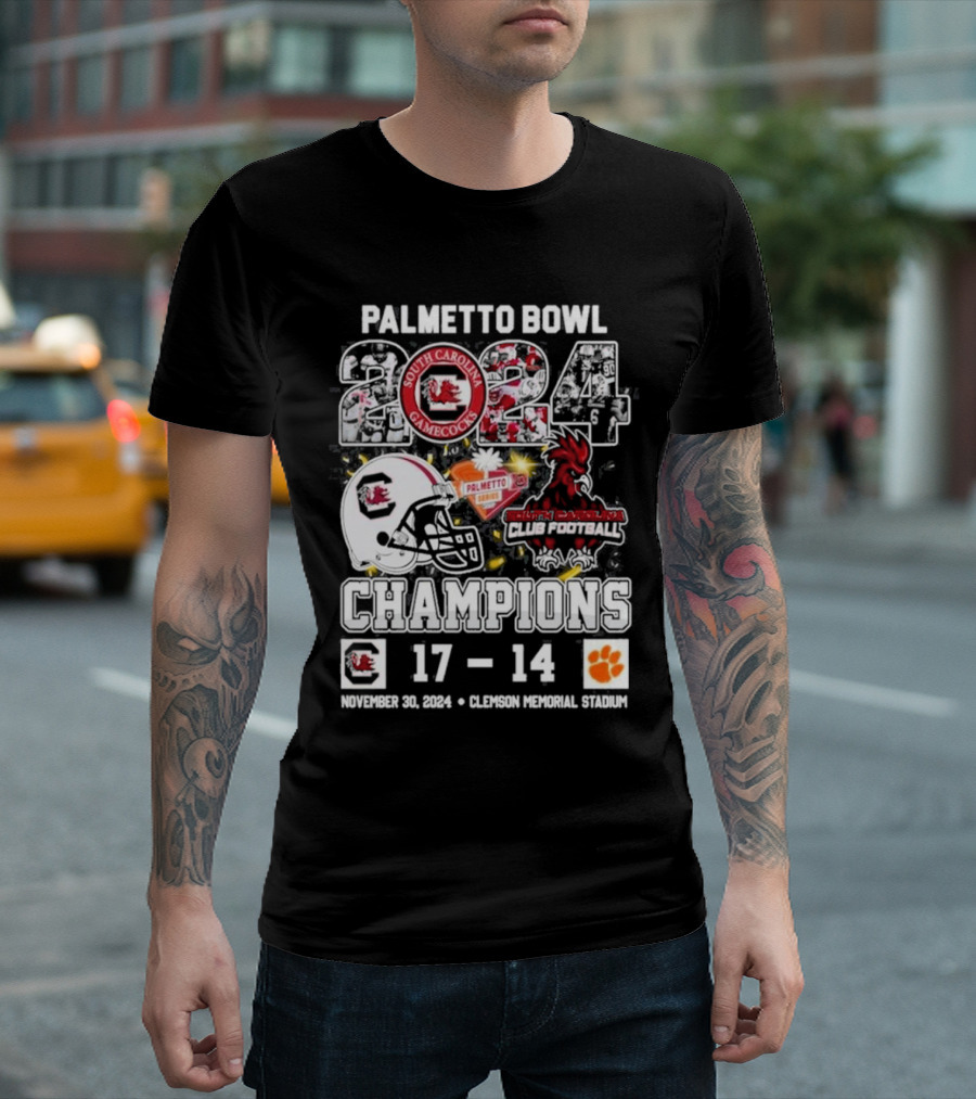 Palmetto Bowl 2024 Champions South Carolina Gamecocks 17-14 November 30 Clemson Memorial Stadium T-Shirt