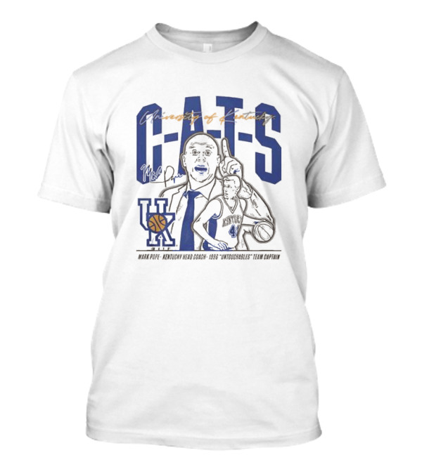 University Of Kentucky Wildcats Basketball Mark Pope Head Coach 1996 Untouchables Team Captain CATS T-Shirt