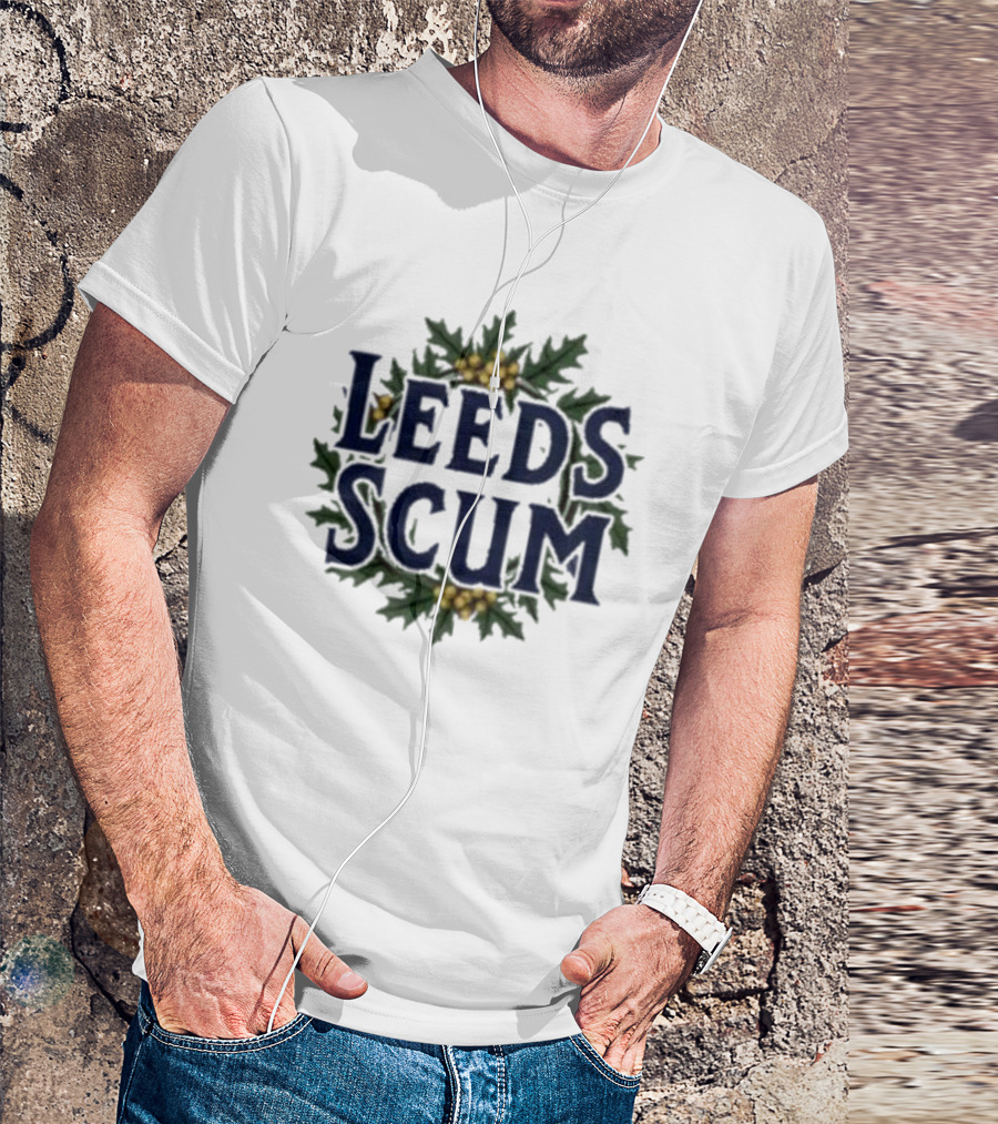 Leeds Scum Christmas Holly Festive T-Shirt