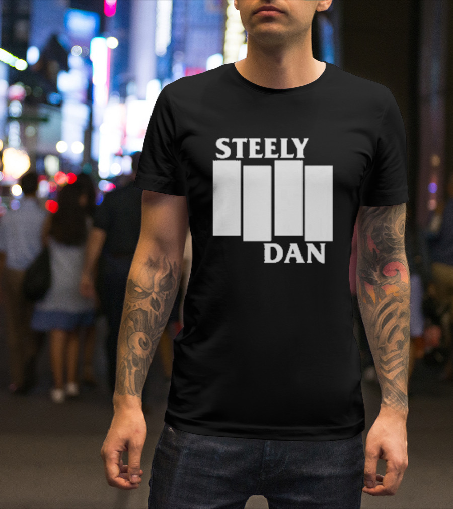 Steely Dan Black Flag Logo Style Blocks T-Shirt