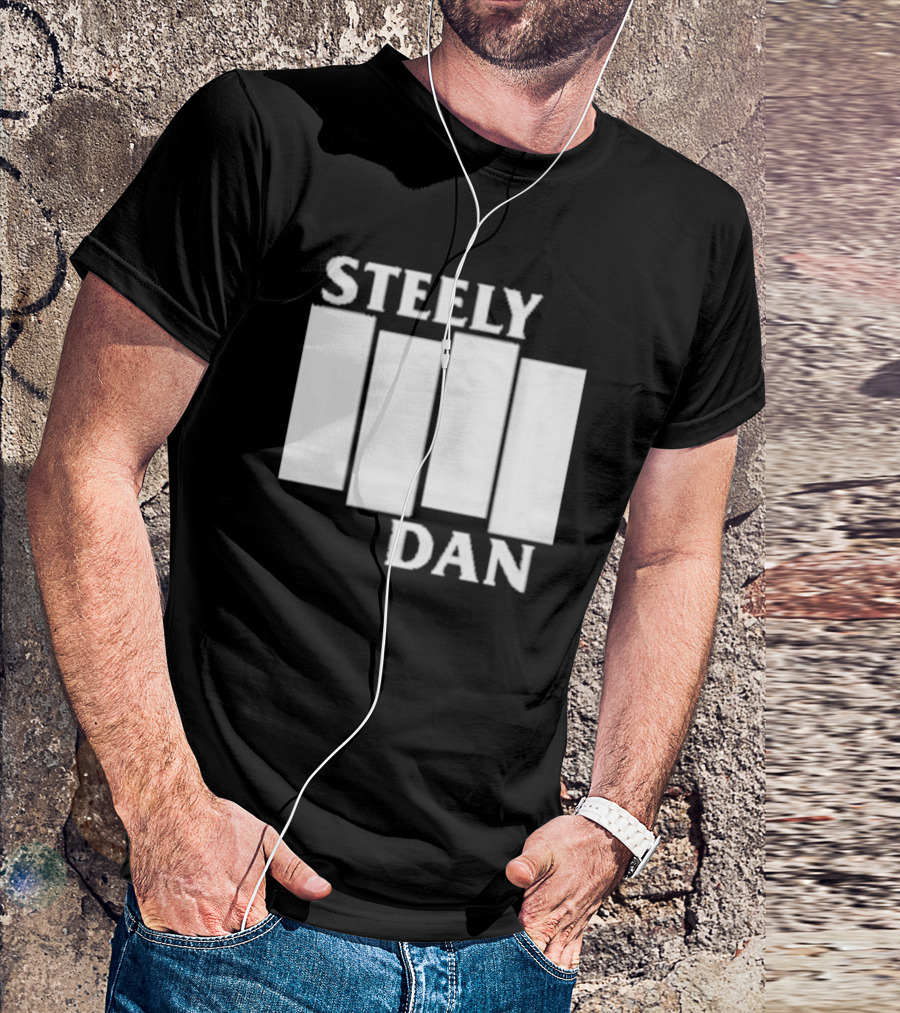 Steely Dan Black Flag Logo Style Blocks T-Shirt