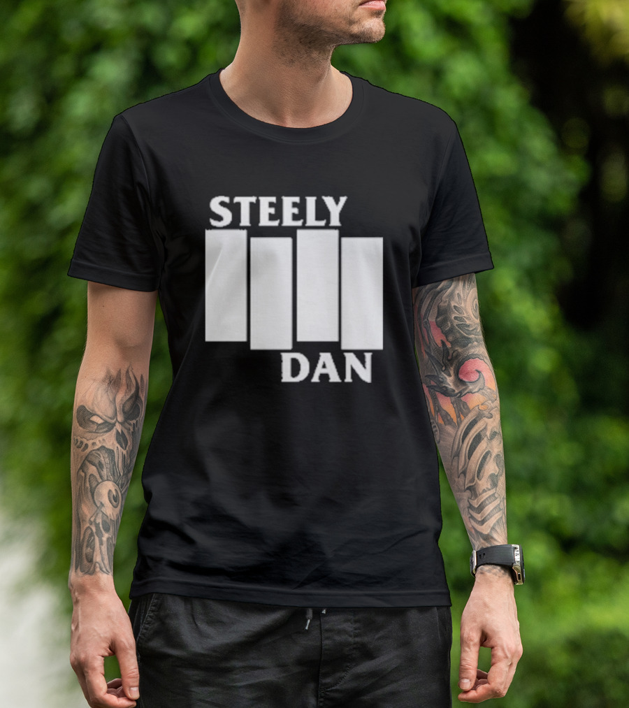 Steely Dan Black Flag Logo Style Blocks T-Shirt