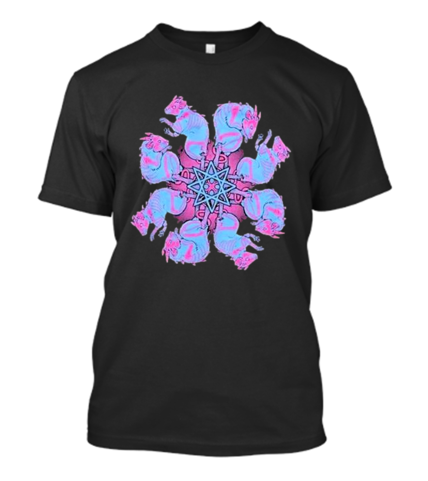 Pinku Kult Rat King Star Pattern Circular T-Shirt