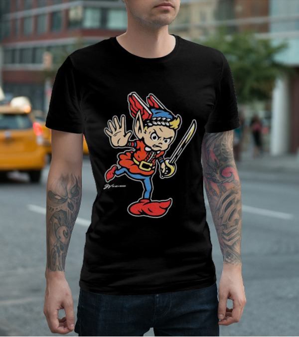 Cleveland United Vintage Cartoon Style Warrior Elf With Sword T-Shirt