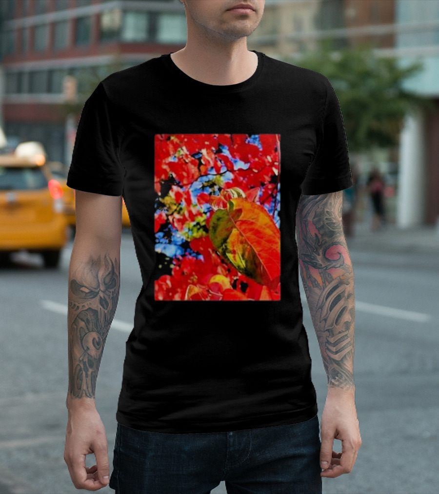 Looking Up And Seeing Red Ii Autumn Foliage Perspective T-Shirt