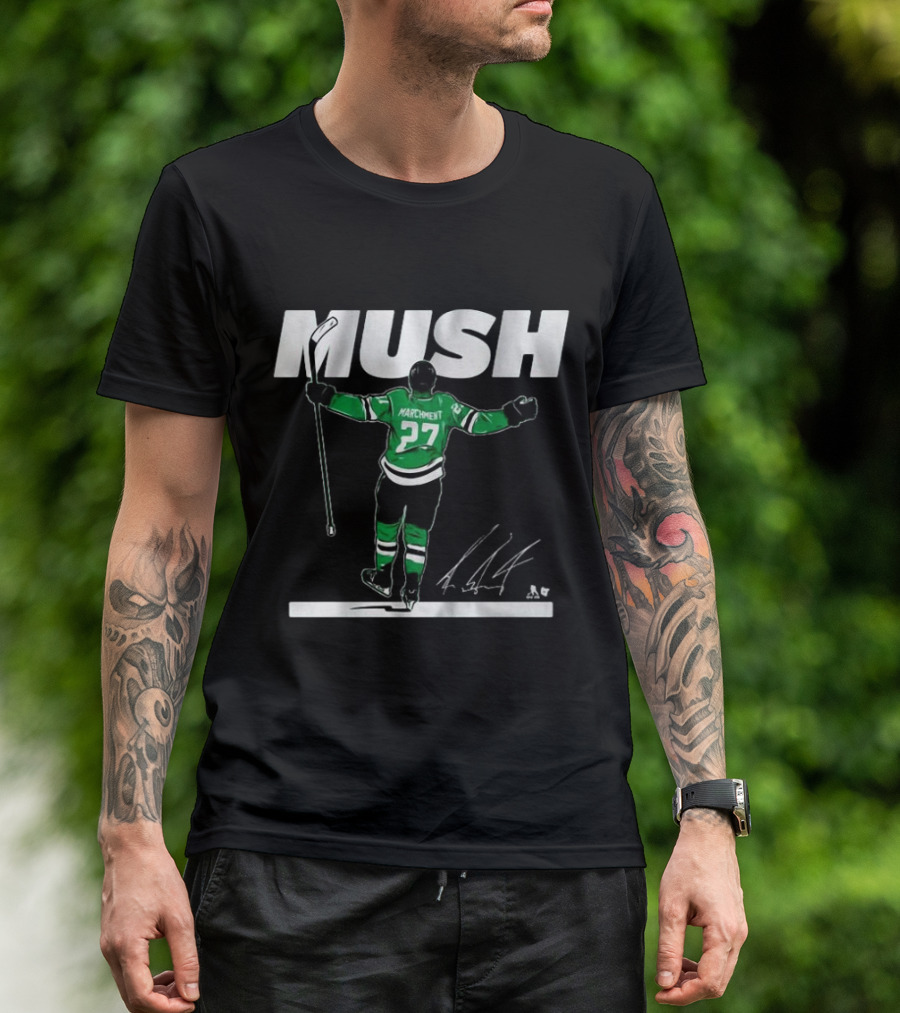 Mason Marchment Mush Hockey Celebration With Autograph 27 Green Jersey T-Shirt