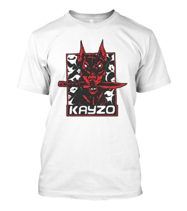 Kayzo Knife Dog Logo With Red And Black T-Shirt