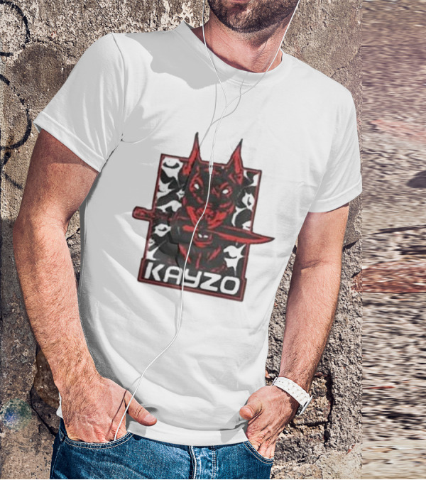 Kayzo Knife Dog Logo With Red And Black T-Shirt