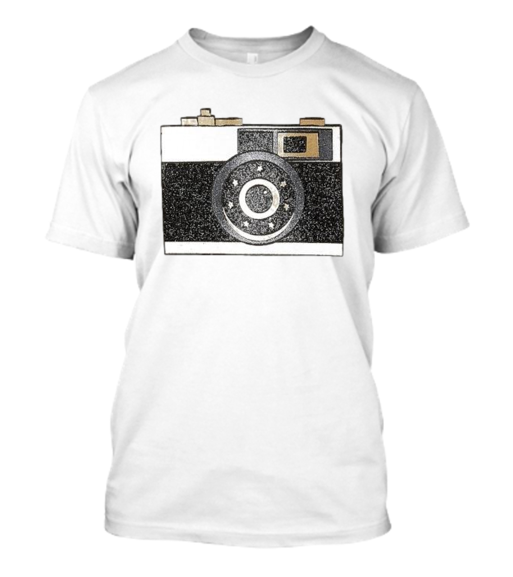 Sparkly Vintage Camera Design With Stars T-Shirt