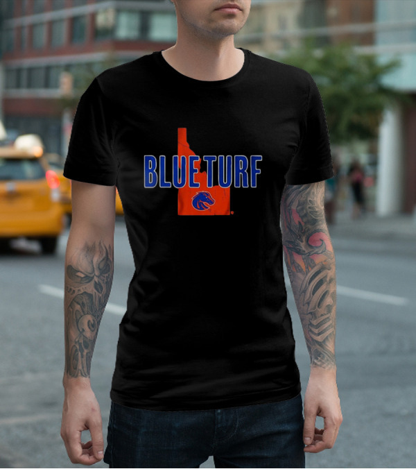 Boise State Blue Turf Idaho Map Bronco T-Shirt