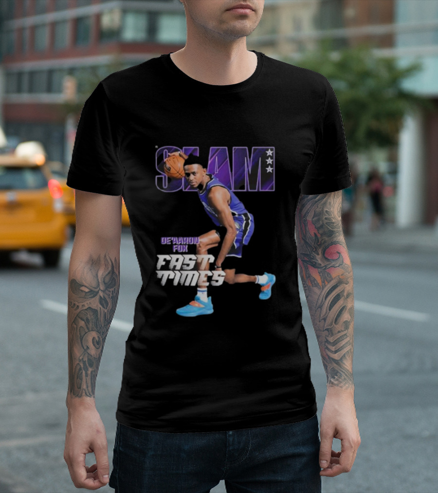 Slam De’aaron Fox Fast Times Basketball Star Dribbling Action T-Shirt