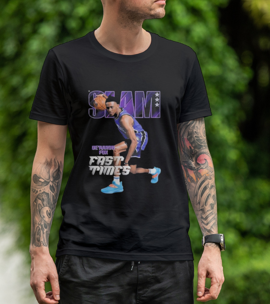 Slam De’aaron Fox Fast Times Basketball Star Dribbling Action T-Shirt
