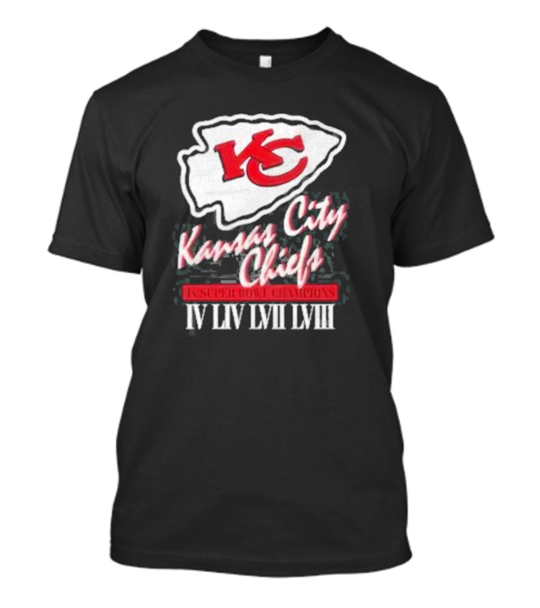 Kansas City Chiefs KC 4X Super Bowl Champions IV LIV LVII LVIII T-Shirt