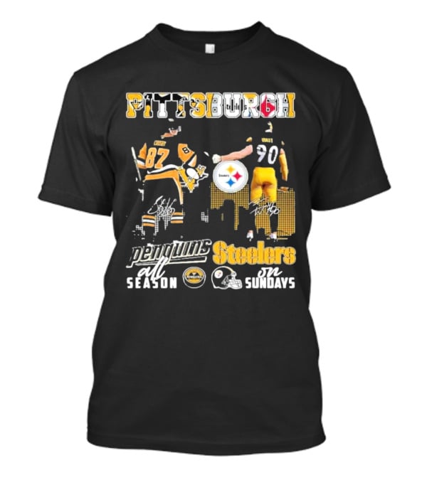 Pittsburgh Penguins All Season Steelers On Sundays Hockey Football Pride T-Shirt