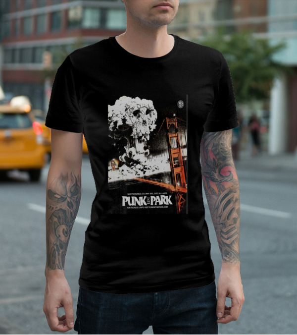 Punk In The Park San Francisco May 3 2025 Golden Gate Explosive Skull Event T-Shirt