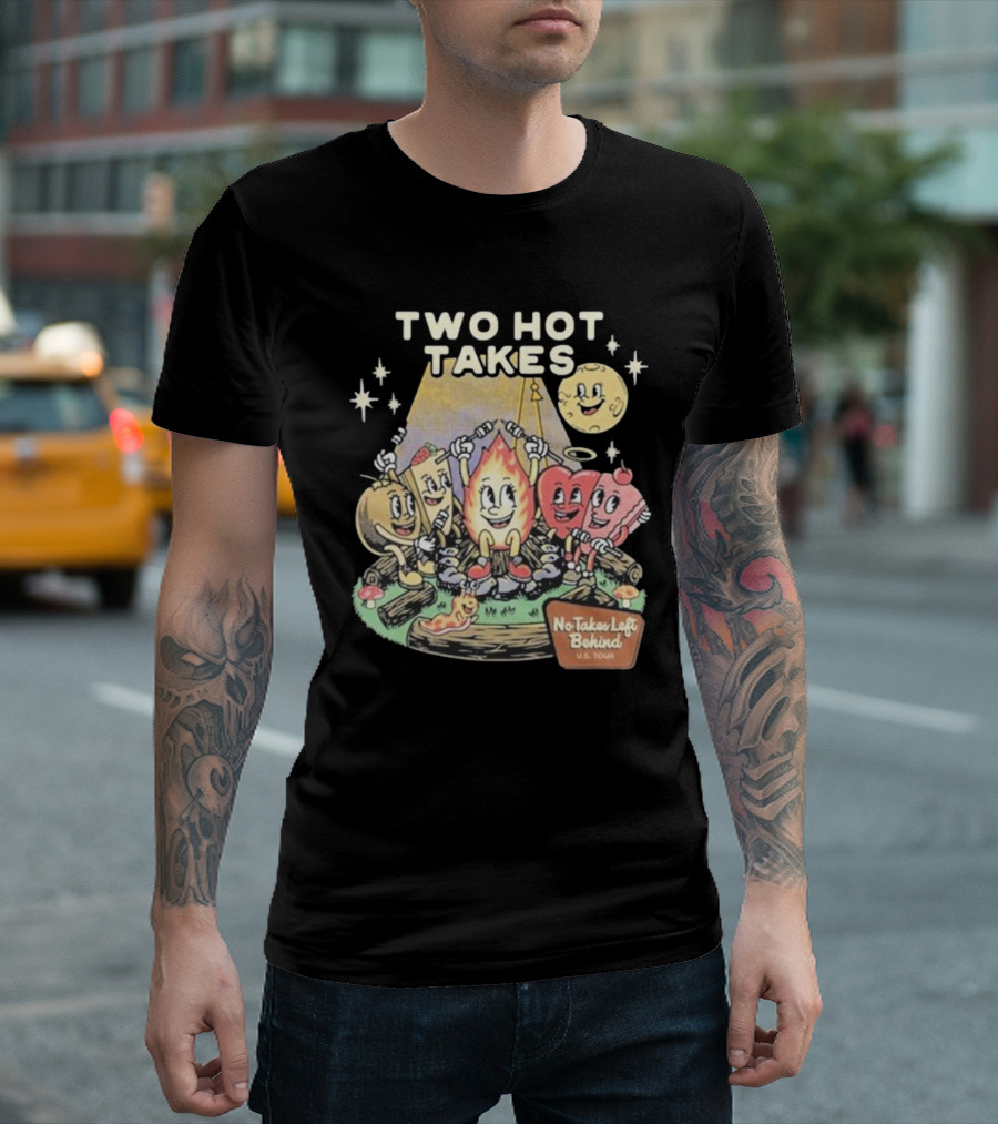 Two Hot Takes Campfire Characters No Takes Left Behind U.S. Tour T-Shirt