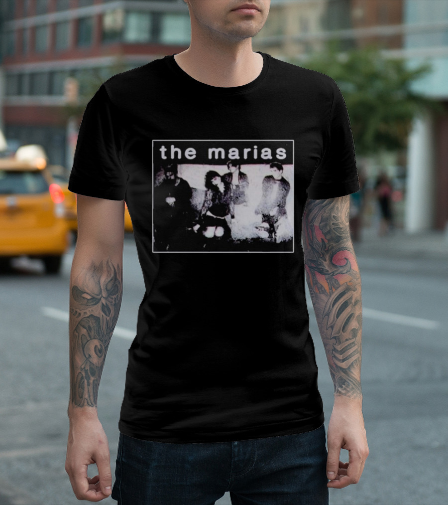 The Marías Band Black and White Group Image Text T-Shirt