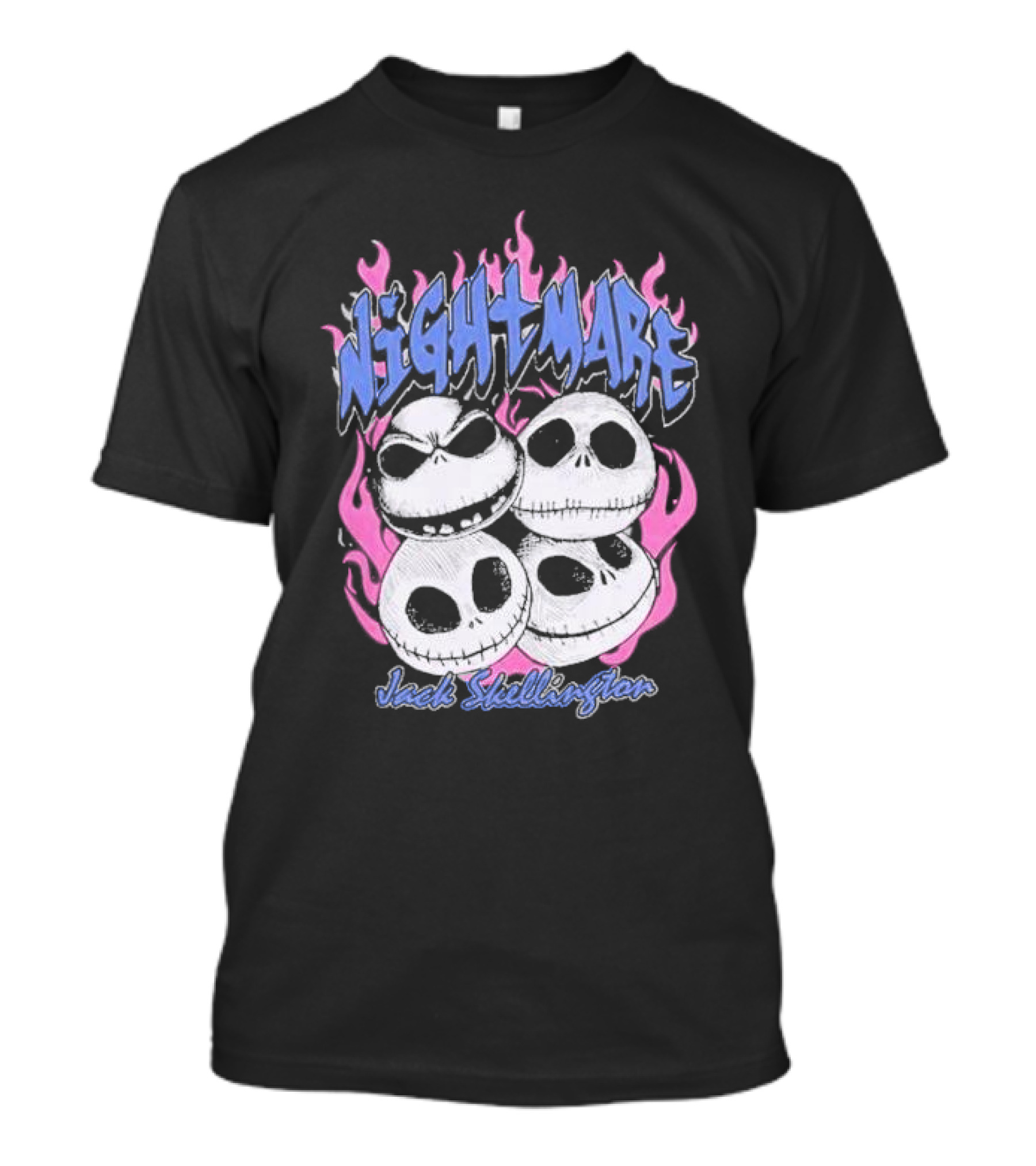 NIGHTMARE Jack Skellington Heads Flame T-Shirt