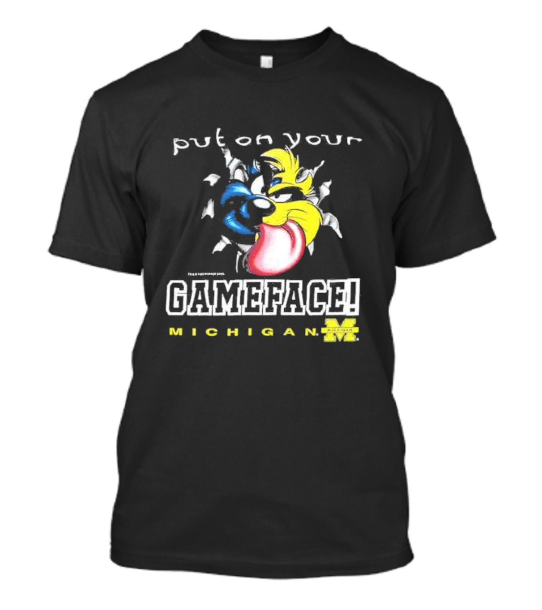 Put On Your Gameface Michigan University Of Michigan Taz The Tasmanian Devil Looney Tunes T-Shirt