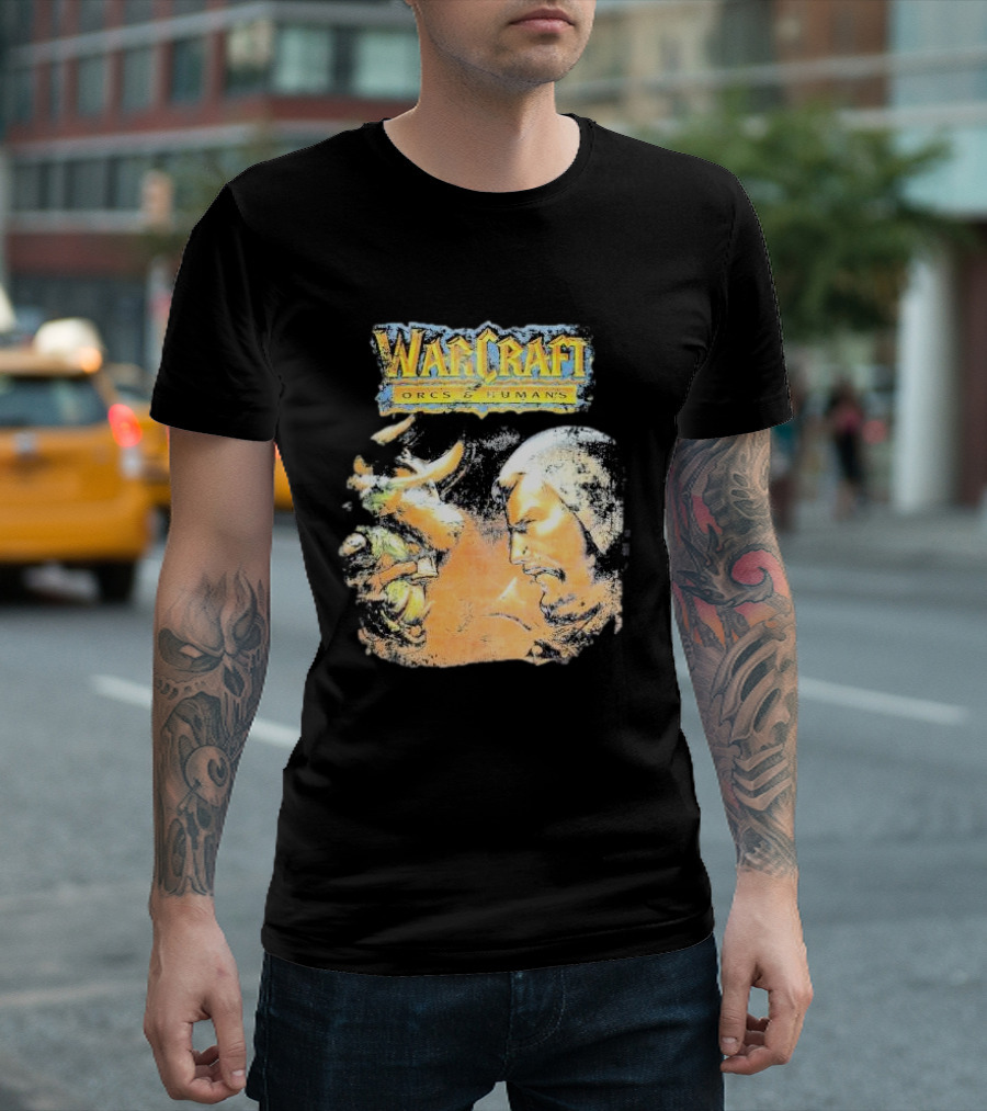 Warcraft Orcs And Humans Showdown Fantasy Battle Grey T-Shirt