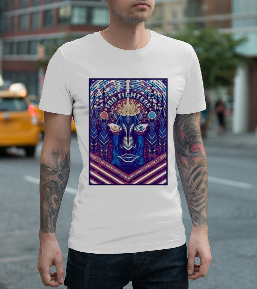 Foo Fighters Seattle August 18 Event 2024 Psychedelic Art Fan T-Shirt