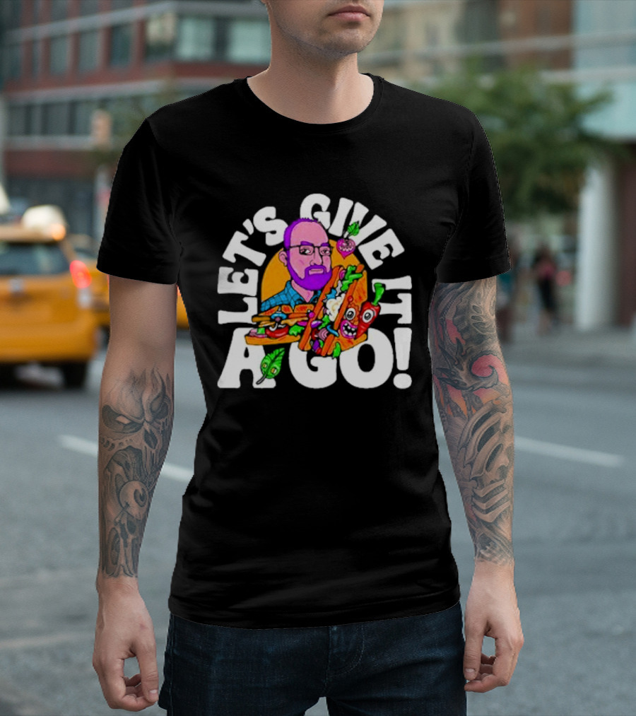 Let's Give It A Go Sandwich Man with Veggies T-Shirt