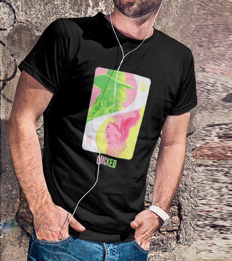 Wicked Elphaba And Glinda Dual Neon Card T-Shirt