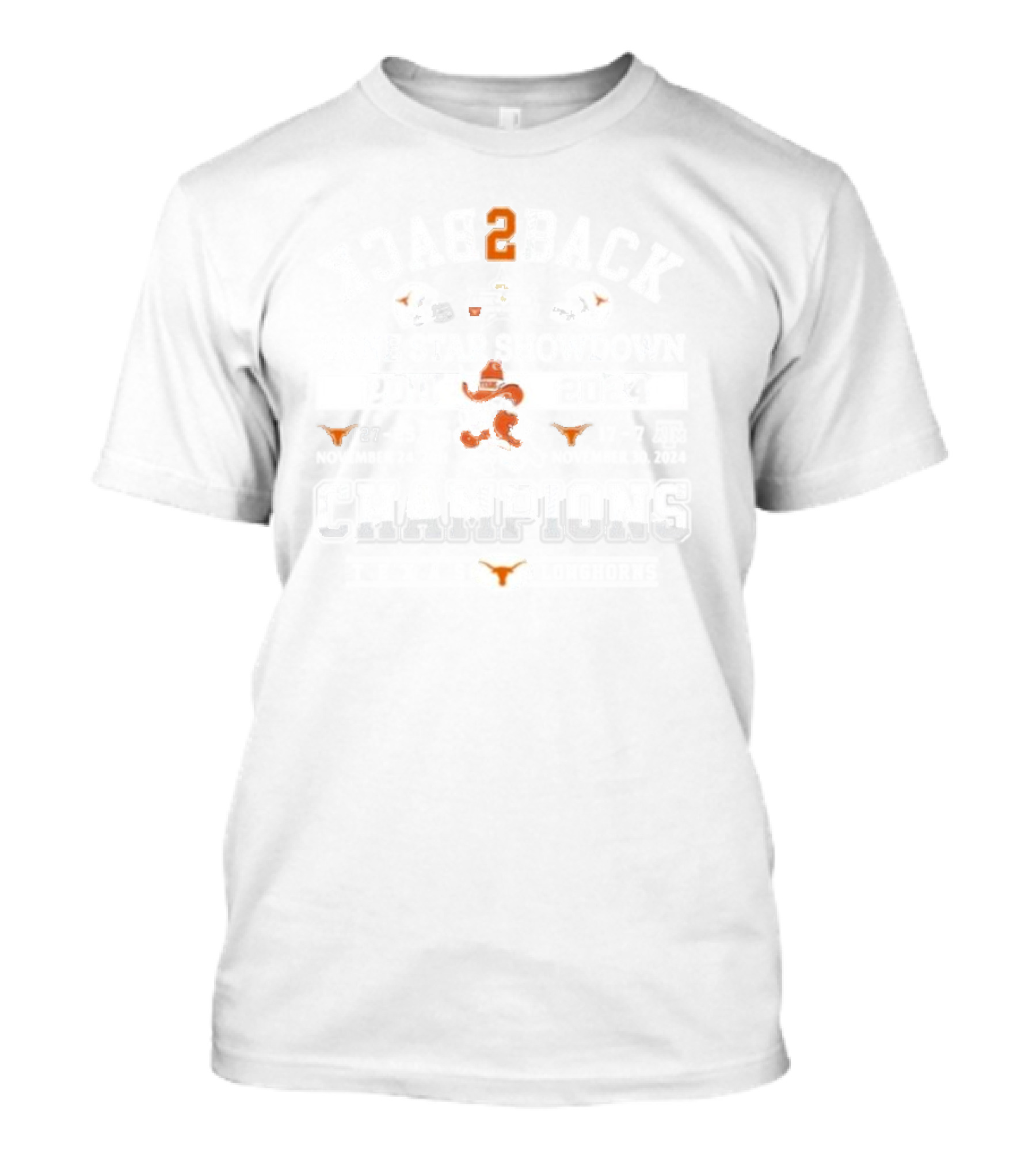 Back To Back 2024 Lone Star Showdown Champions Texas Longhorns 2011 – 2024 T-Shirt