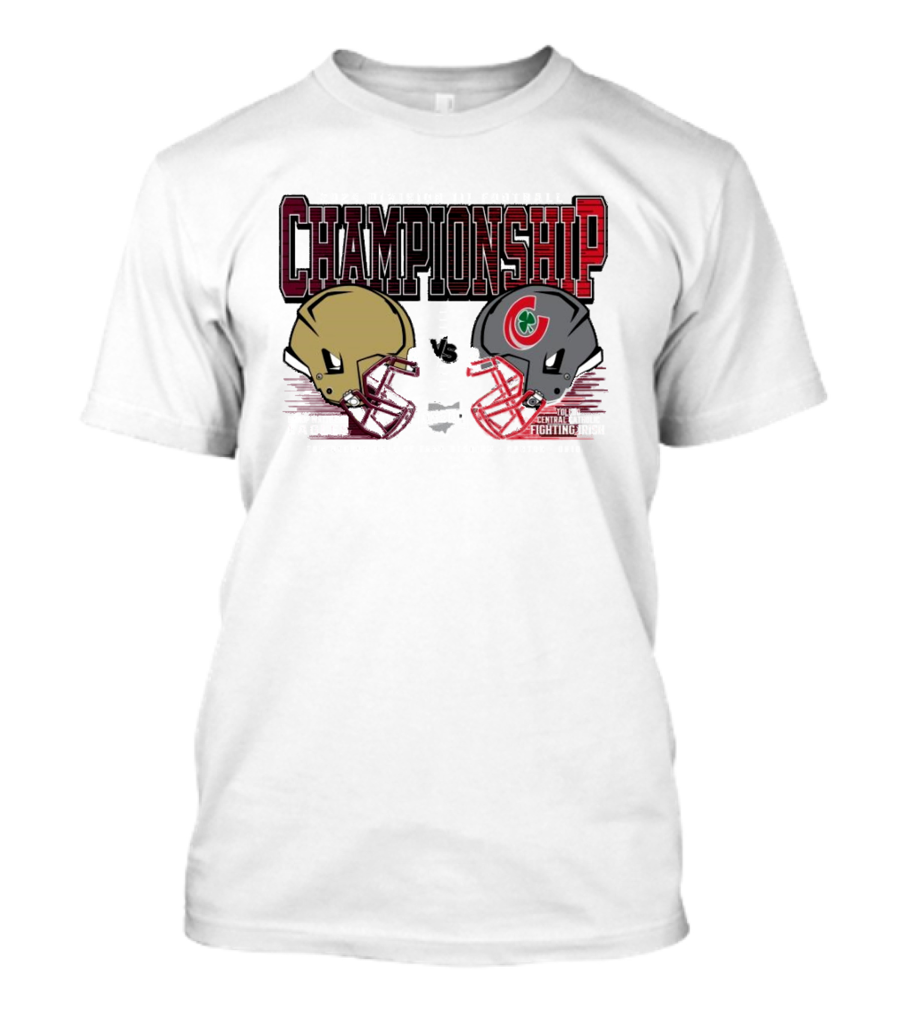 Championship Bishop Watterson Eagles Vs Toledo Central Catholic Fighting Irish 2024 Football Division III State Championship T-Shirt