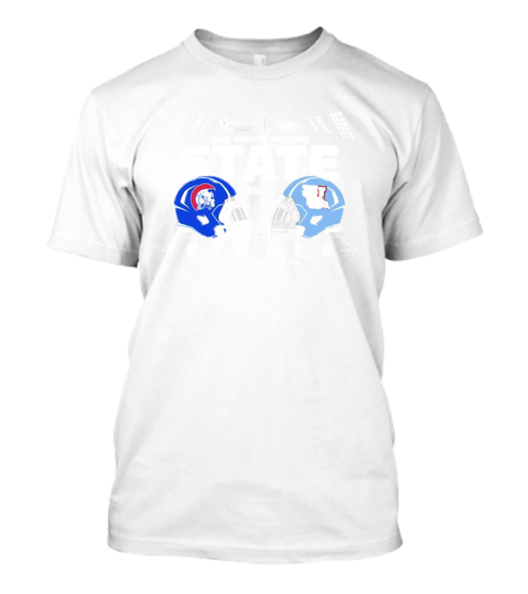 Christian Academy Louisville Vs Union County 2024 FHSAA UKHC Sports Medicine State Finals Class 6A Kroger Field Football Helmets T-Shirt