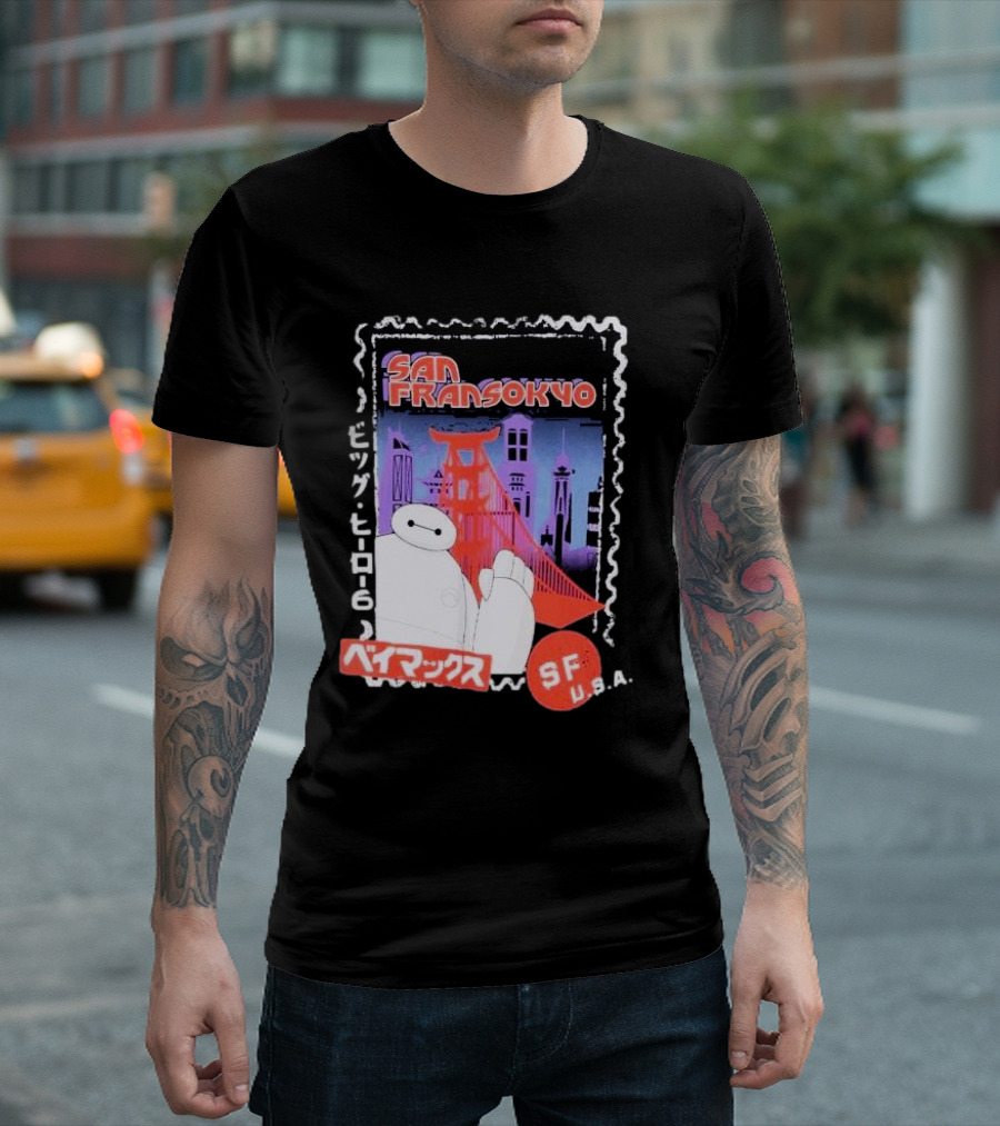 Disney Big Hero 6 Baymax San Fransokyo SF U.S.A T-Shirt