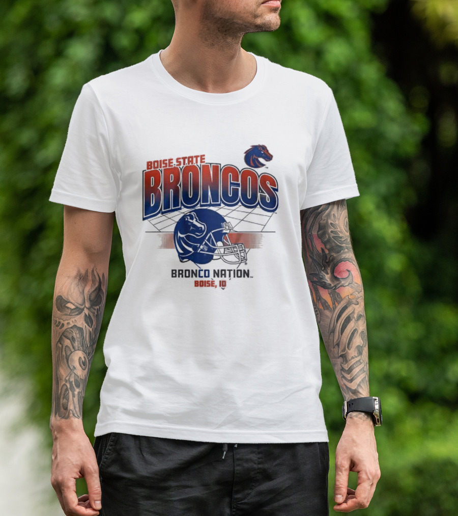 Boise State Broncos Bronco Nation Boise ID Football Helmet T-Shirt