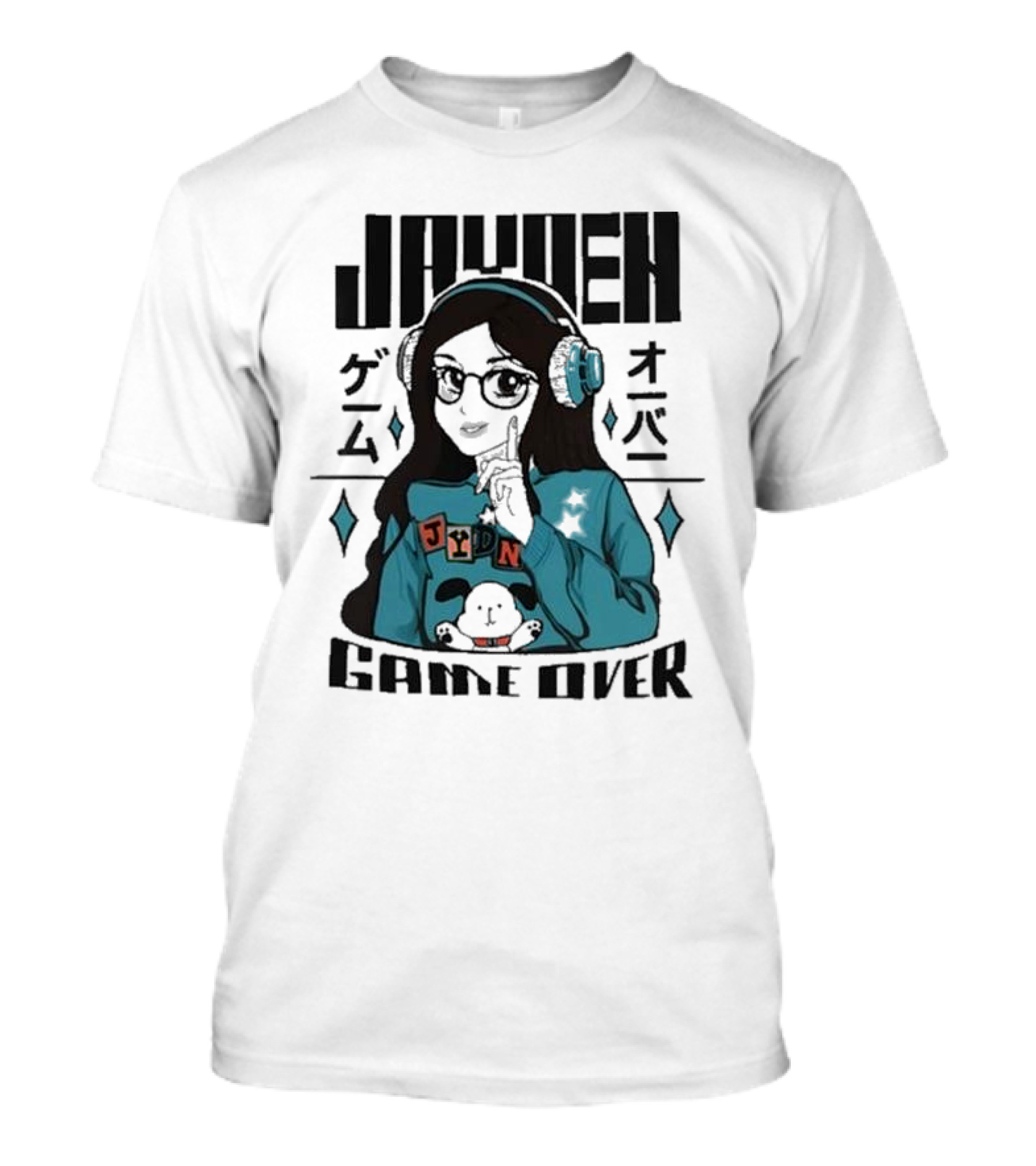 Jayden Game Over 2024 Anime Style Character Headphones Sweater Gemma Icons T-Shirt