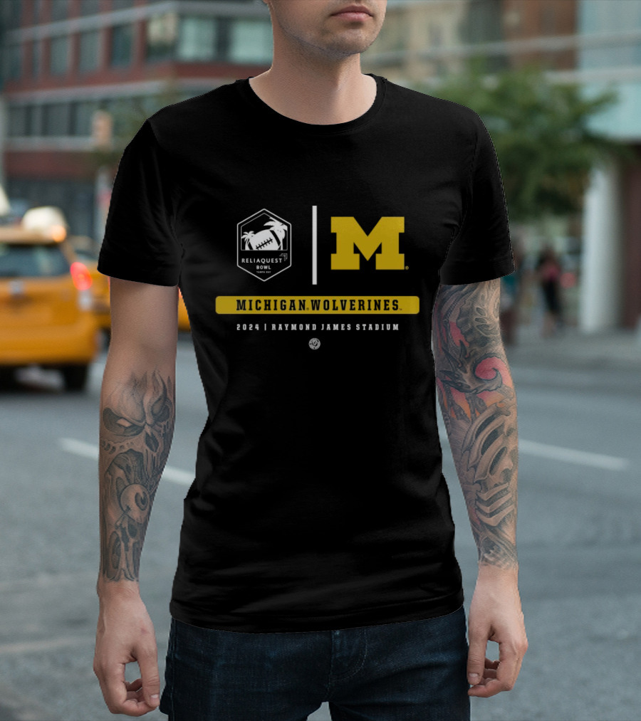 Michigan Wolverines Reliaquest Bowl 2024 Raymond James Stadium Tampa Bay T-Shirt