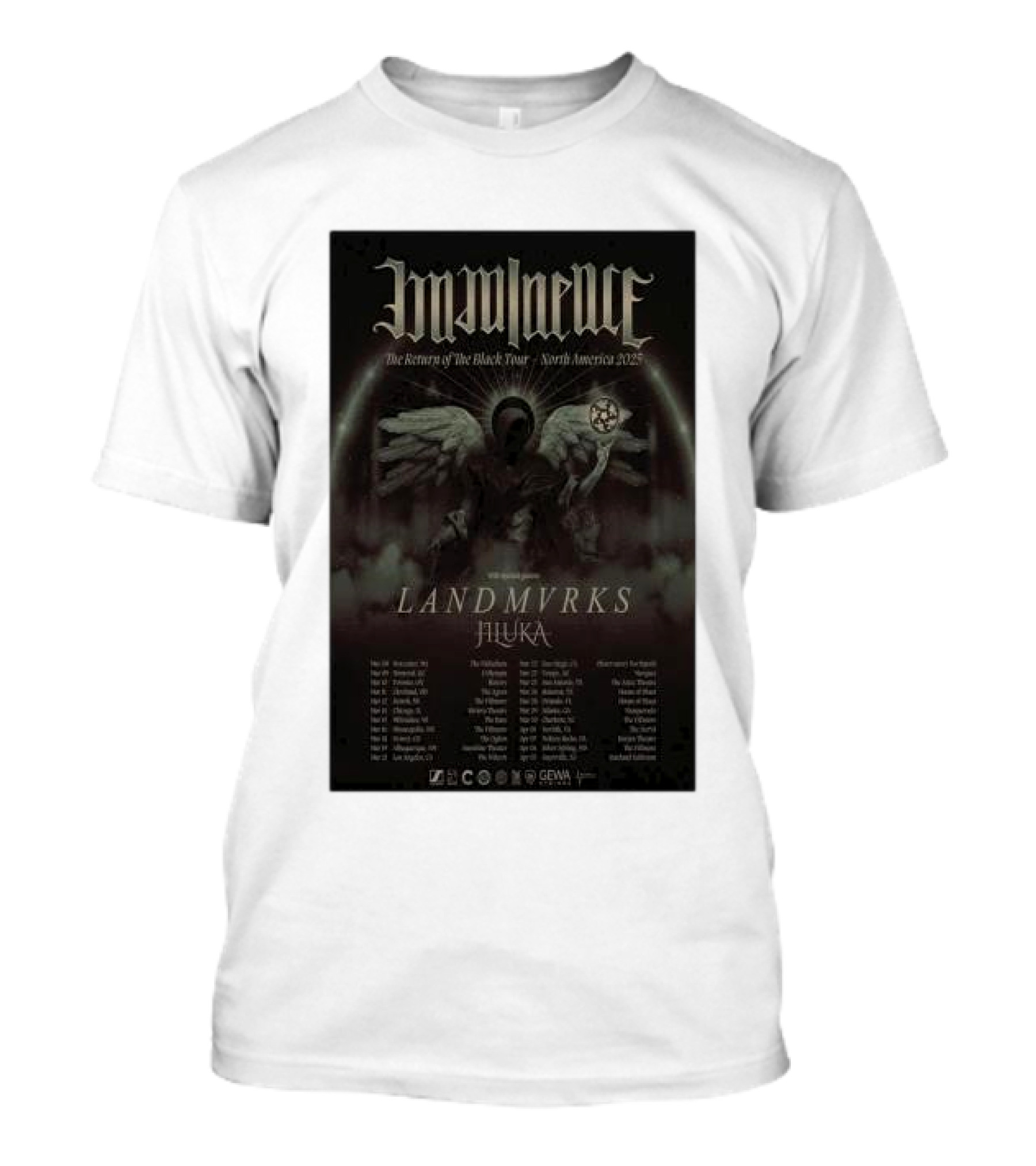 Imminence The Return Of The Black Tour North America 2025 Featuring Landmvrks And Jiluka T-Shirt