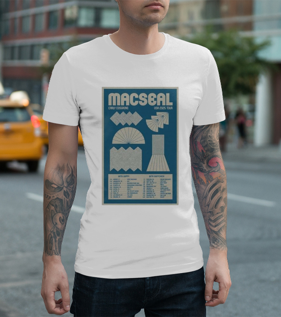 Macseal Carly Cosgrove USA 2025 Tour With Guppy And Buffpicker Tour Dates T-Shirt