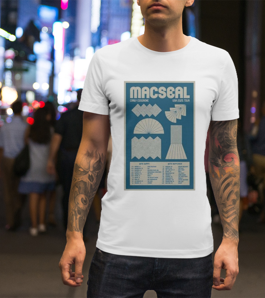 Macseal Carly Cosgrove USA 2025 Tour With Guppy And Buffpicker Tour Dates T-Shirt