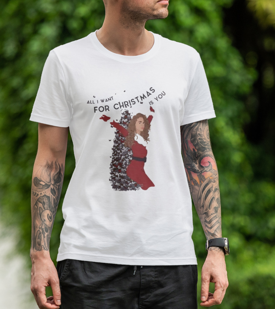 All I Want For Christmas Is You Mariah Carey Butterfly Holiday T-Shirt