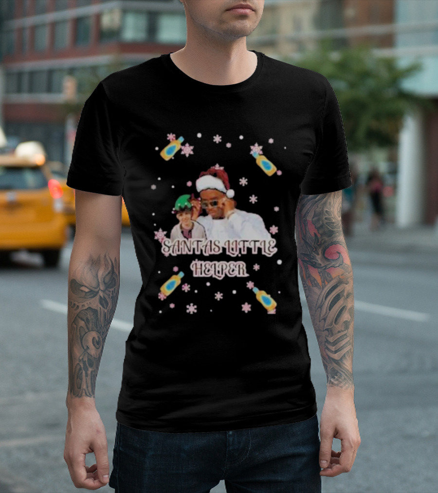 Santas Little Helper Justin Bieber Vs Diddy T-Shirt