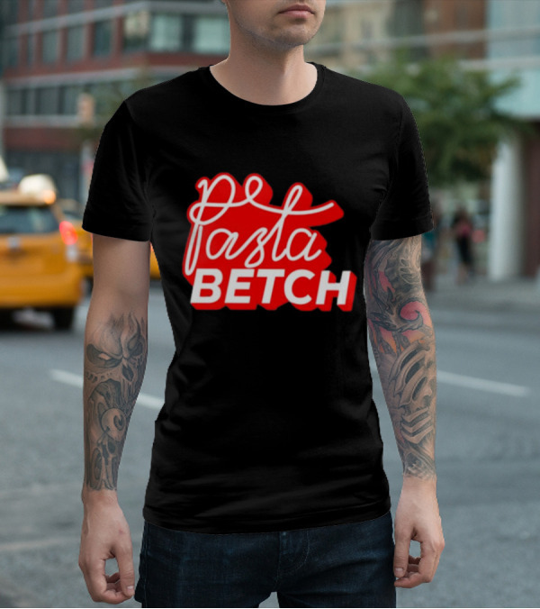 ITSQCP Pasta Betch Red And White Bold Script T-Shirt