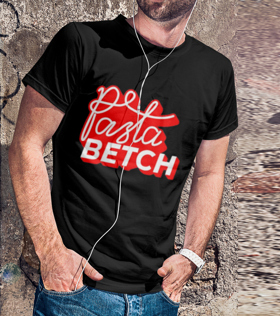 ITSQCP Pasta Betch Red And White Bold Script T-Shirt
