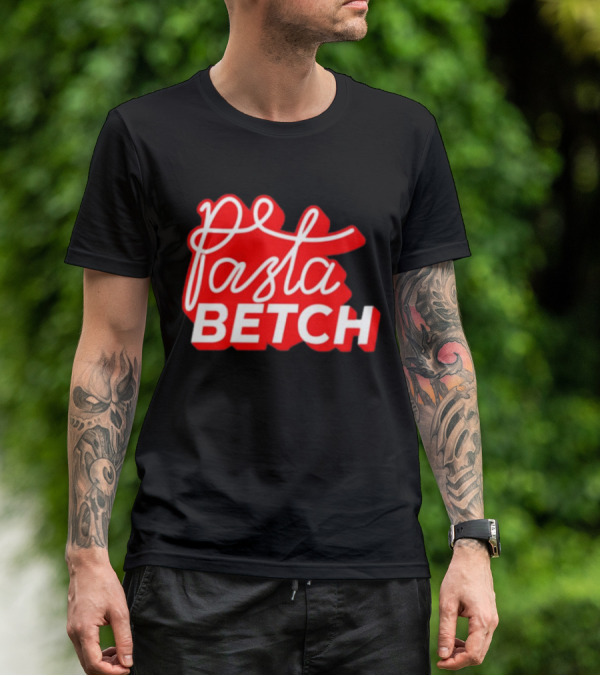 ITSQCP Pasta Betch Red And White Bold Script T-Shirt