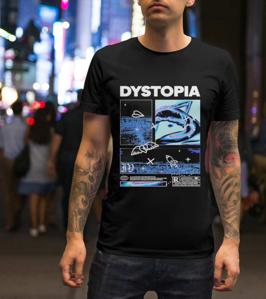 Dystopia Ivoxygen All Emotions In Ties Life Come To Live Shadows May Conceal But Light Never Fades Restricted T-Shirt
