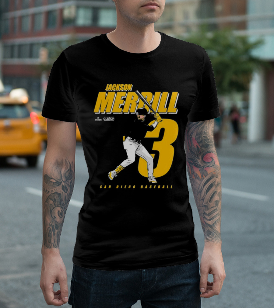 Jackson Merrill 3 San Diego Baseball Clutch Players T-Shirt