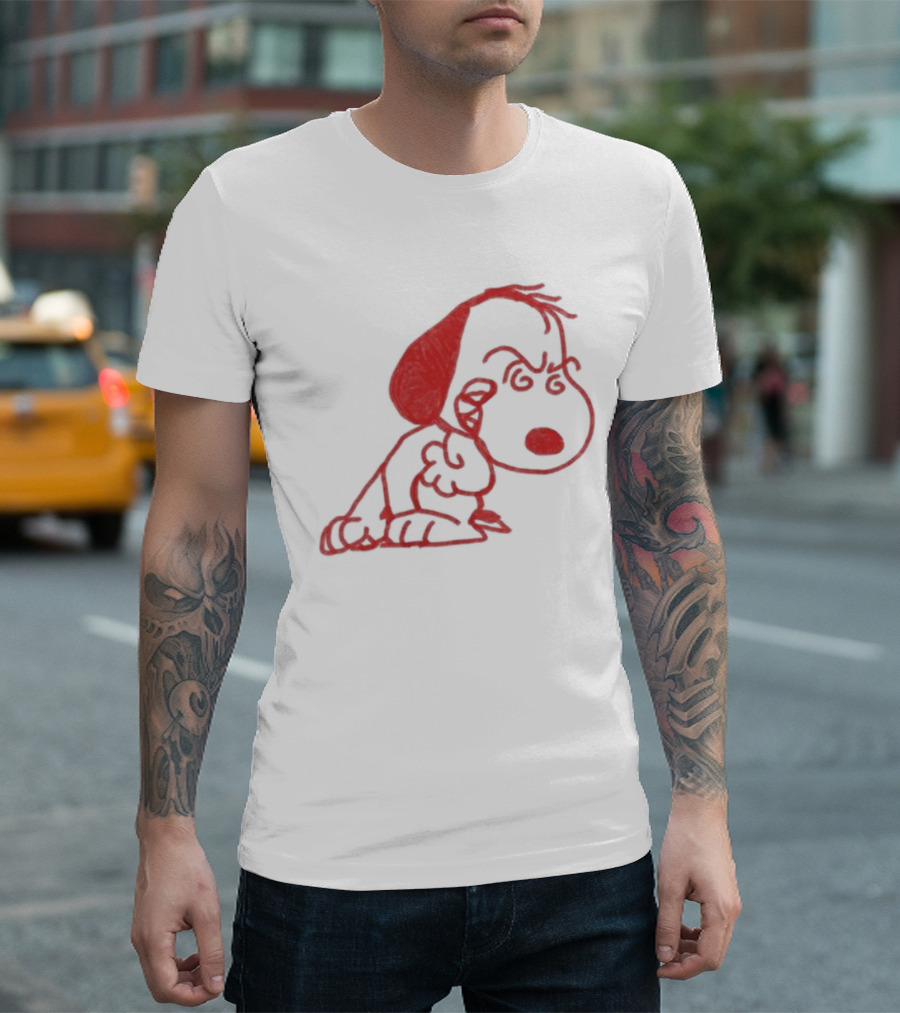 Evil Angry Snoopy Drawing T-Shirt