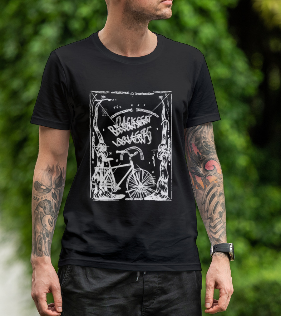 Backseat Lovers Spooky Bike In Enchanted Forest Frame T-Shirt
