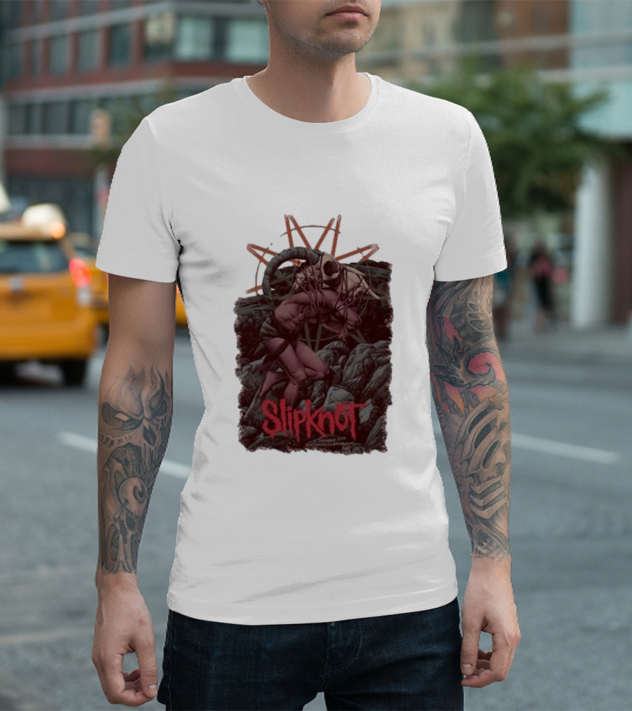 Slipknot Dec 8, 2024 Stuttgart Germany Tour Climber Masked Figure T-Shirt