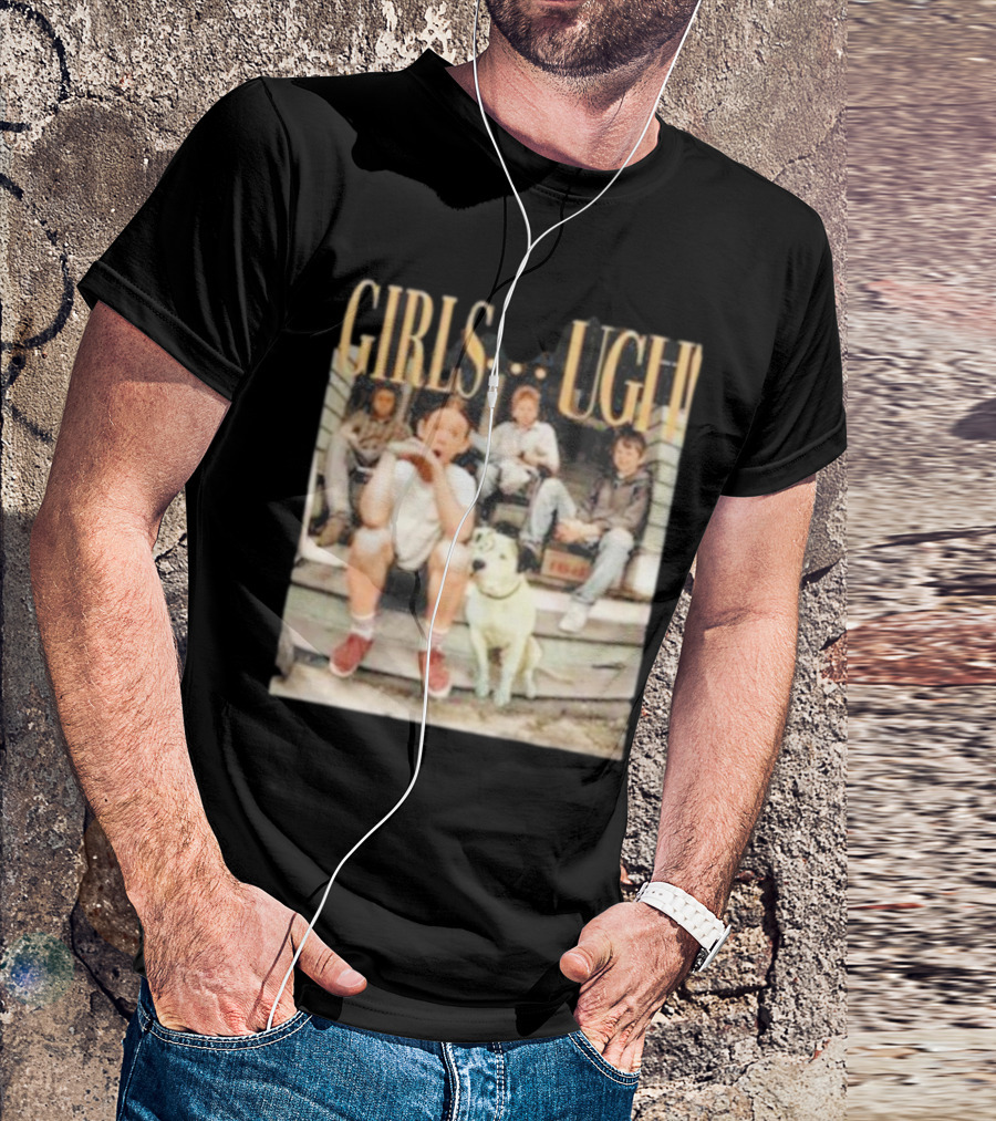 GIRLS UGH Thug Life Valentine Boys Sitting With Dog T-Shirt