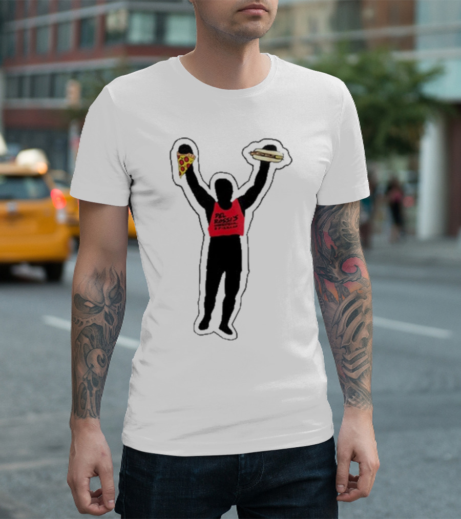 Dave Portnoy Del Rossi’s Strongman Cheesesteak Pizza T-Shirt
